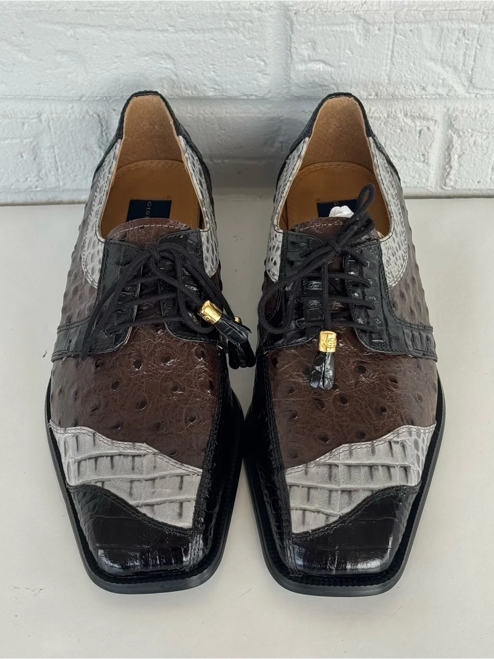 Giorgio Brutini Square Toe Alligator Print Loafers Men's 8
